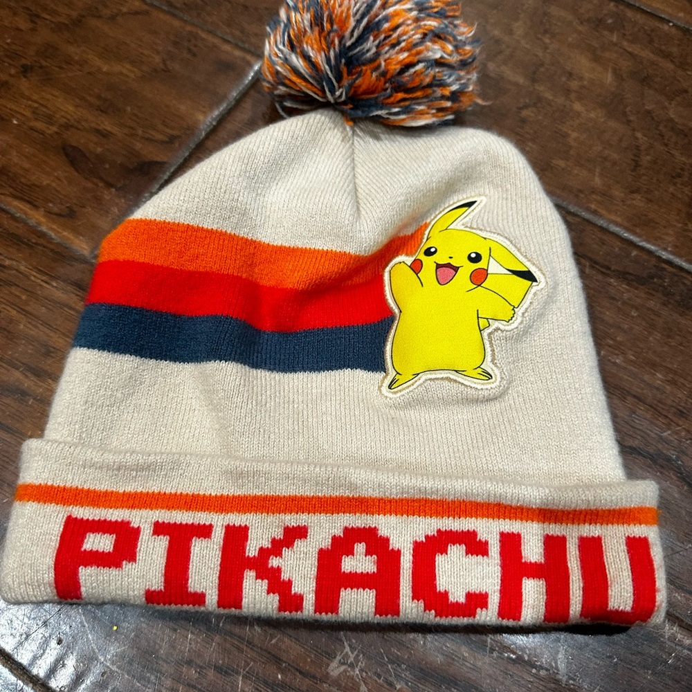 Pokemon Pikachu‎ Kids Hat - Cream, Orange, and Blue